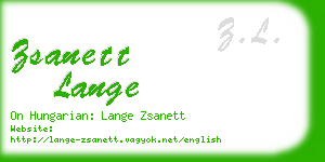 zsanett lange business card